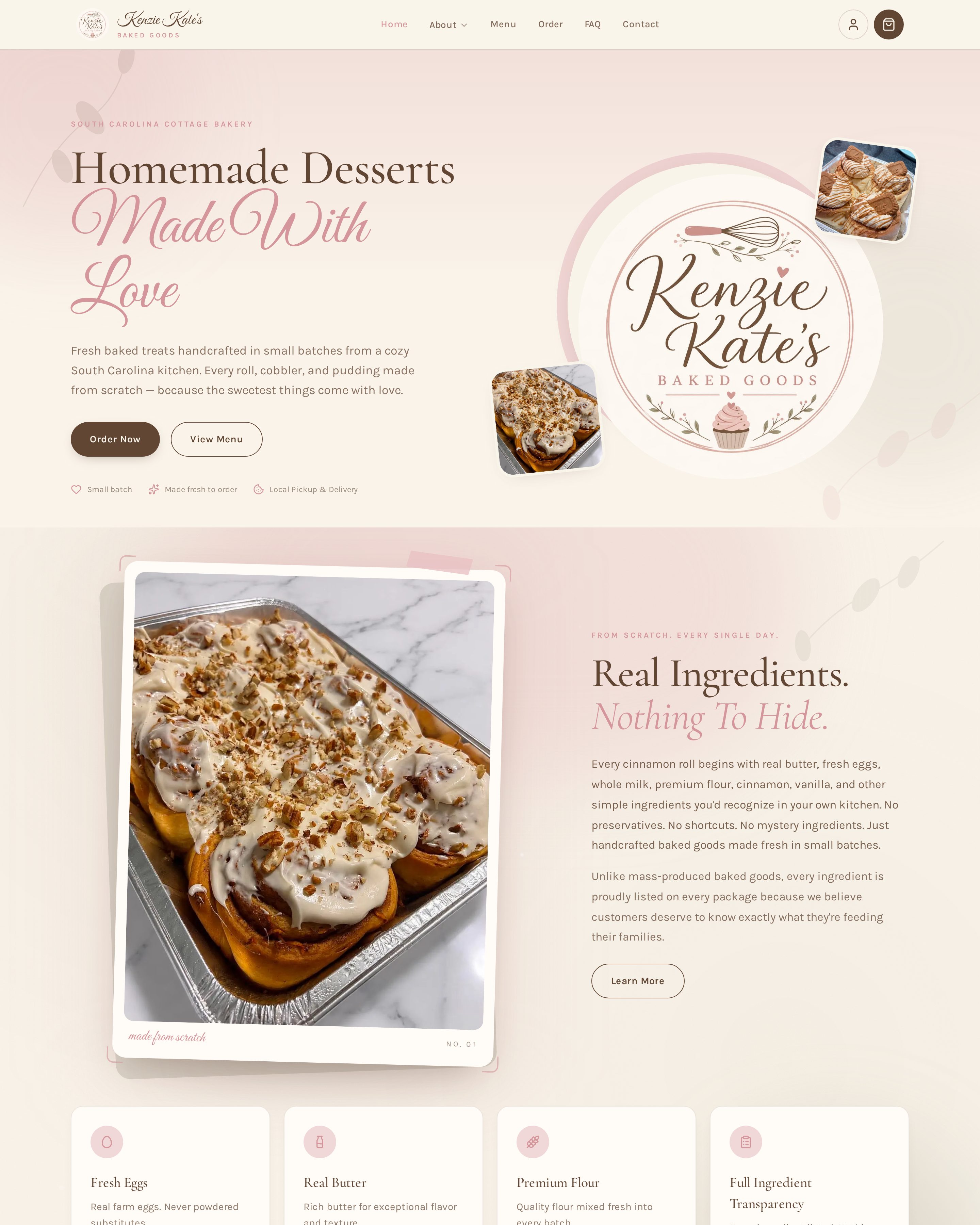 Kenzie Kate's Baked Goods website