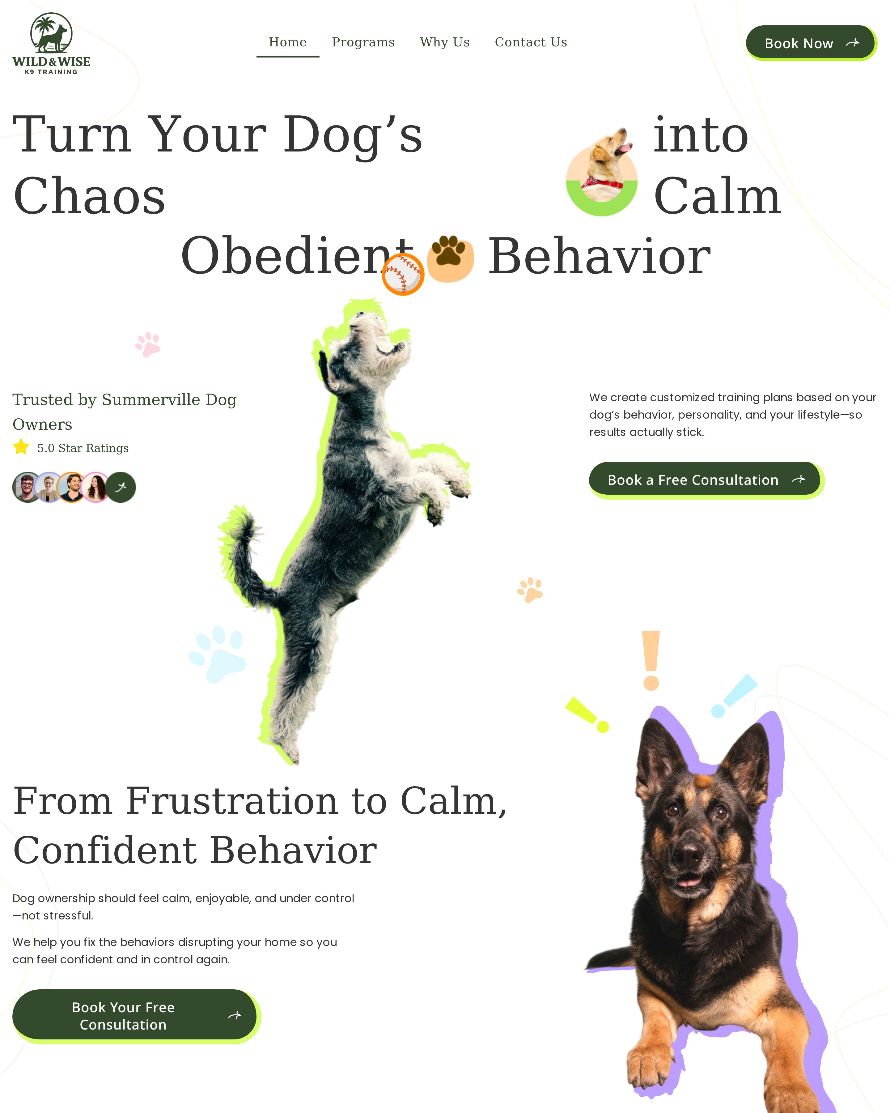 Wild & Wise K9 website